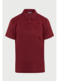 Bordo Regular Fit Düz 100% Pamuk Polo Yaka Tişört 