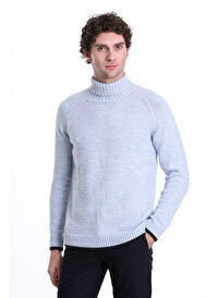 Mavi Regular Fit Düz Balıkçı Yaka Triko Kazak
