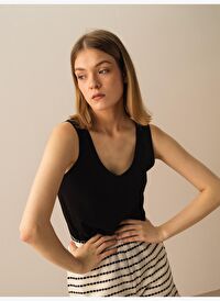 Siyah Regular Fit Pamuklu Atlet
