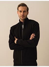 Siyah Regular Fit Pamuklu Sweatmont
