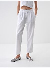 Beyaz Regular Fit Pamuklu Pantolon