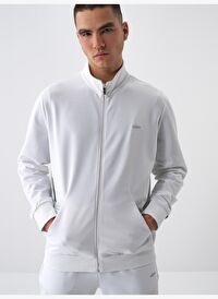 Beyaz Regular Fit Pamuklu Sweatmont