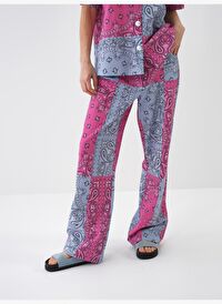 Pembe Oversize Pamuklu Pantolon