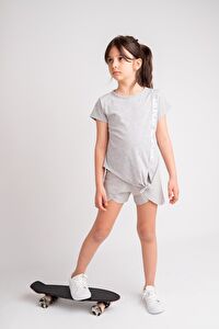 Kız Çocuk Grimelanj Go Play Baskılı ve Bağlamalı T-Shirt (4-12yaş)