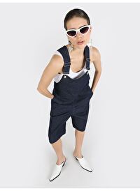 Regular Fit Yüksel Bel Düz Kadın Mavi Jean Şort Cl1065890