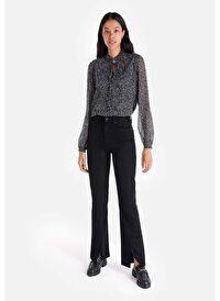 729 Maggy Regular Fit Yüksel Bel Yırtmaçlı Paça Kadın Mavi Jean Pantolon Cl1066482