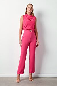 Aksesuar Detaylı Pantolon - PEMBE