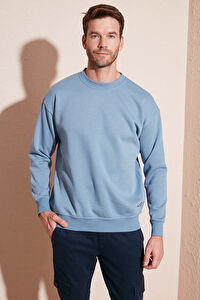 Buratti Regular Fit Bisiklet Yaka Pamuklu İçi Tüylü Yumuşak Şardonlu Erkek Sweatshırt 5905255
