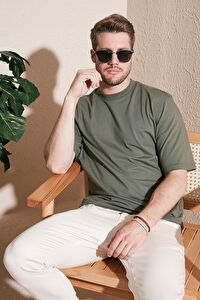 Buratti Pamuklu Oversize Bisiklet Yaka Basic T Shirt Erkek 5902365