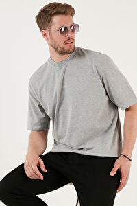Buratti Pamuklu Oversize Bisiklet Yaka Basic T Shirt Erkek 5902365