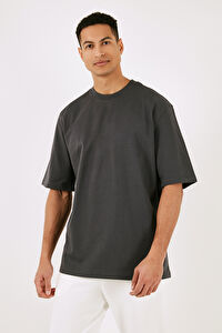 Buratti Pamuklu Oversize Bisiklet Yaka Basic Erkek T Shirt 5902365