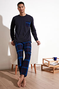 Buratti Ekoseli Cepli Beli Lastikli % 100 Pamuk Regular Fit Pijama Takımı Erkek PİJAMA TAKIMI 657200