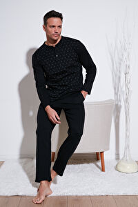 Buratti Pamuklu Beli Lastikli Regular Fit Uzun Kollu Pijama Takımı Erkek PİJAMA TAKIMI 6572008