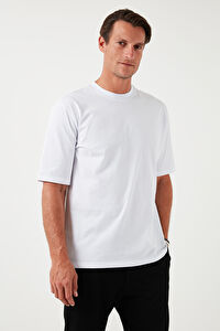 Buratti Pamuklu Oversize Bisiklet Yaka Basic Erkek T Shirt 5902365