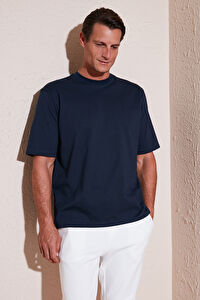 Buratti Pamuklu Oversize Bisiklet Yaka Basic T Shirt Erkek 5902365
