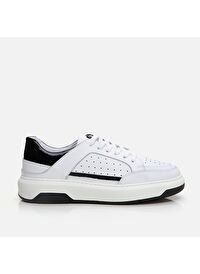 Hotiç Beyaz-Siyah Erkek Deri Sneaker 02AYH288650A900