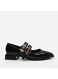 Mary Jane Siyah Kadın Loafer
