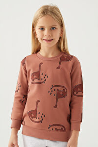 Rolypoly Kız Çocuk Kızıl Kahve Sweatshirt
