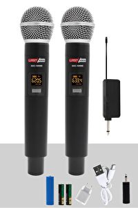 Lastvoice SXC-1099E Şarjlı ÇİFTLİ EL Telsiz Kablosuz Mikrofon UHF