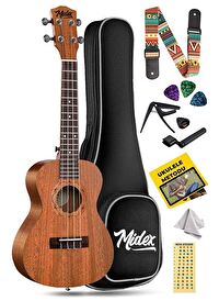 Midex TN-26M Set Maun Tenör Ukulele (Softcase Capo Metod Nota Sticker Askı Pena)