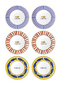 Fish Pasta Tabağı 6lı Set 19 cm