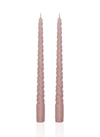 The Mia Burgu Şamdan Mumu 2li Set  Rose 29 cm