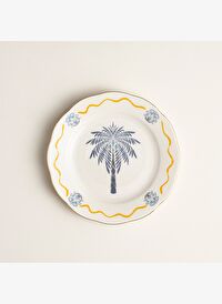 Emet Porselen Pasta Tabağı 20x20x2.4 Cm Lacıvert-sarı