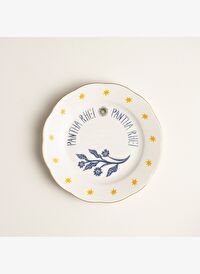 Emet Porselen Pasta Tabağı 20x20x2.4 Cm Mavi -sarı
