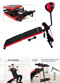 Gym Bench Fitness Ağırlık Sehpası - Katlanabilir Mekik Aleti ve Boks Topu - Tüm Vücut Egzersiz Aleti