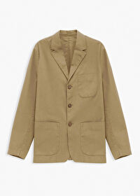 Bej Renk Mono Yaka Over Size Blazer Ceket