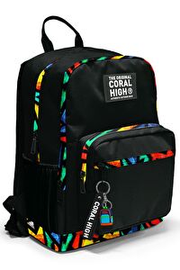 Coral High Dört Bölmeli Siyah Grafiti Ortaokul Çantası - Erkek Çocuk