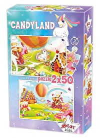 Star Puzzle 2x50 Parça Çocuk Puzzle - Şeker Diyarı