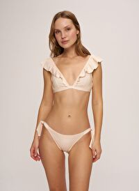 Faux Tulum Bağcıklı Bikini Alt