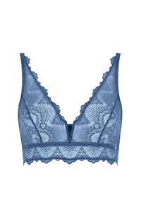 FLAME V DETAYLI BRALET MAVİ