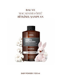 Kırılma Karşıtı Besleyici Bakım Şampuanı KUNDAL Honey & Macadamia Nature Shampoo 100ml Baby Powder