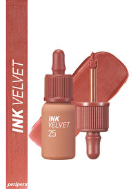 Yüksek Pigmentli, Kadife Görünümlü, Gün Boyu Kalıcı Tint PERIPERA Ink Velvet (25 Cinnamon Nude)