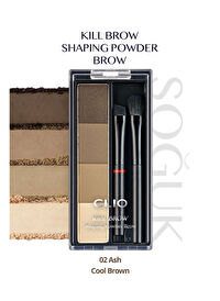 Soğuk Alt Tonlu Kaş Farı Paleti CLIO Kill Brow Shaping Powder Brow (02 Ash Cool Brown