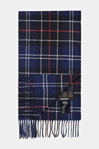 Barbour Unisex Tartan Yün Atkı (%100 Lambswool) NY11 Navy-Red