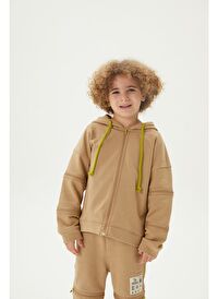 3'ü Bir Arada Dönüşebilir Hoodie Çıkarılabilir Dirsek Parçalı Kapüşonlu Çocuk Sweatshirt 