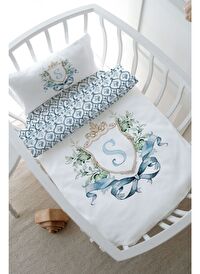 Anne Yanı Beşik Nevresim Takımı (60x100) - Blue Royal Series - S Harfi