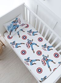 Bebek Boy Lastikli Çarşaf Seti - Cartoon Serisi - Captain America