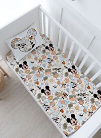 Bebek Boy Lastikli Çarşaf Seti - Cartoon Serisi - Mickey ve Arkadaşları Pattern