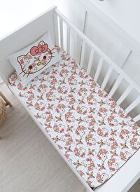Bebek Boy Lastikli Çarşaf Seti - Cartoon Serisi - Hello Kitty Pattern
