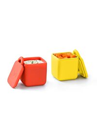 OmieBox Bento Kutusu İç Bölme Kapları 2li Kırmızı ve Sarı