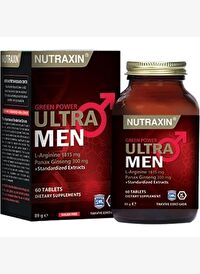 Nutraxin Ultra Men 60 Tablet - L-Arjinin, Ginseng, Zencefil, Demir dikeni, Tarçın