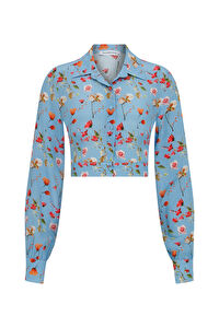Floral Ön Pat Detaylı Gömlek
