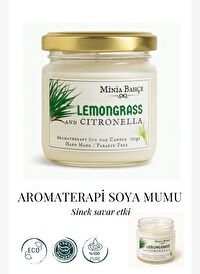 Limonotu & Citronella Yağı, Sineksavar Aromaterapi Soya Mumu, 75gr