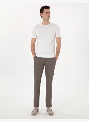 Vizon Slim Fit Beli Lastikli Kanvas Pantolon Vizon Slim Fit Beli Lastikli Kanvas Pantolon