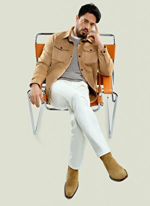 Erkek Ekru Yıkamalı Pantolon A41Y3504