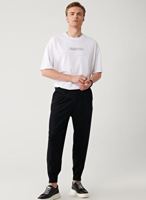 Erkek Siyah Klasik Bel Pileli Örme Smyrna Baggy Fit Pantolon A41Y3075 Erkek Siyah Klasik Bel Pileli Örme Smyrna Baggy Fit Pantolon A41Y3075